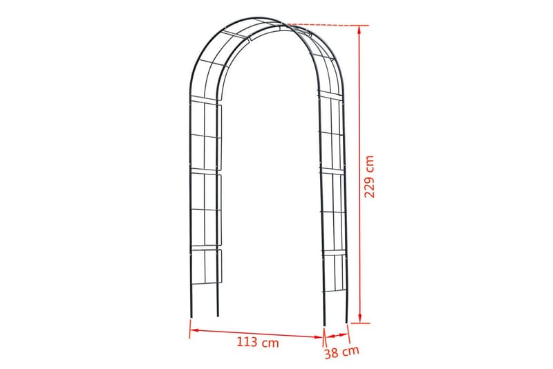 Nature Rosenbåge metall 229x38x113 cm svart - Svart - Rosenbåge - Trädgårdsfigurer & trädgårdsprydnad