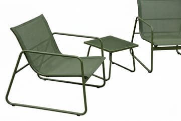 Pelanda Caféset Utomhus - Bord med frostad glasskiva och fåtöljer i stål - Grön - Utemöbler - Loungemöbler - Soffgrupp utomhus