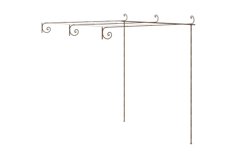 Pergola antikbrun 3x3x2,5 m järn - Brun - Rosenbåge - Trädgårdsfigurer & trädgårdsprydnad