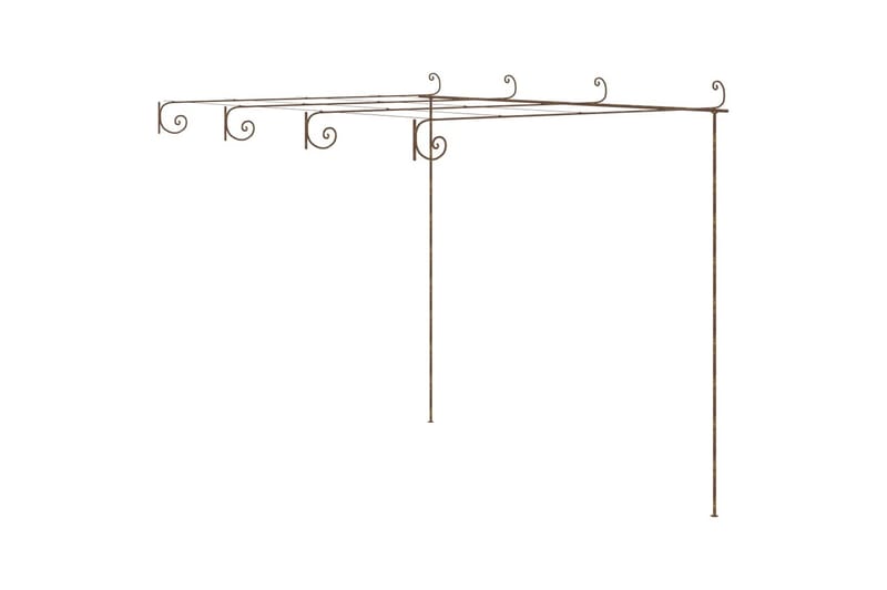 Pergola antikbrun 4x3x2,5 m järn - Brun - Rosenbåge - Trädgårdsfigurer & trädgårdsprydnad