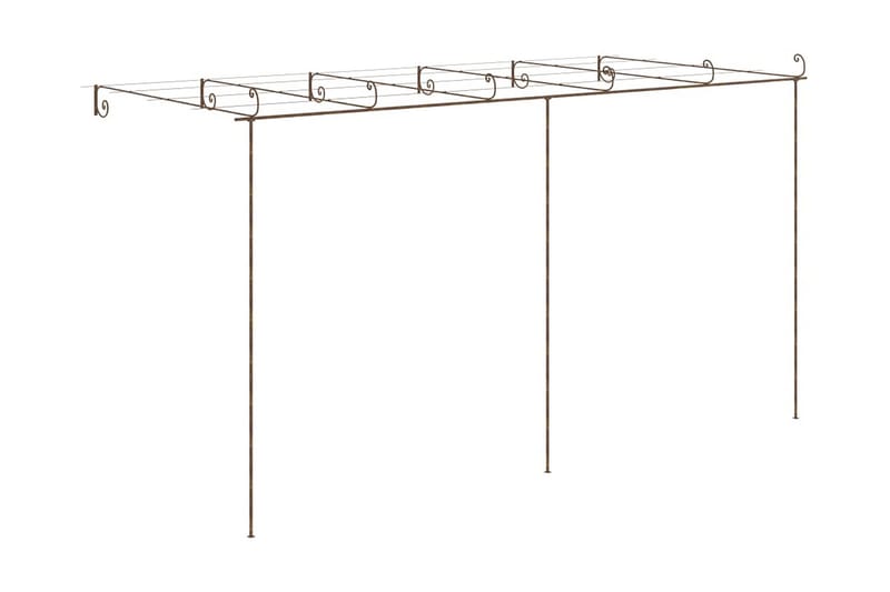 Pergola antikbrun 6x3x2,5 m järn - Brun - Rosenbåge - Trädgårdsfigurer & trädgårdsprydnad