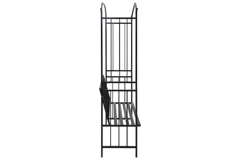 Rosenbåge med bänk svart 128x50x207 cm järn - Svart - Trädgård & spabad - Utemiljö - Trädgårdsdekoration - Trädgårdsfigurer & trädgårdsprydnad