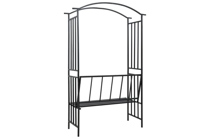 Rosenbåge med bänk svart 128x50x207 cm järn - Svart - Trädgård & spabad - Utemiljö - Trädgårdsdekoration - Trädgårdsfigurer & trädgårdsprydnad