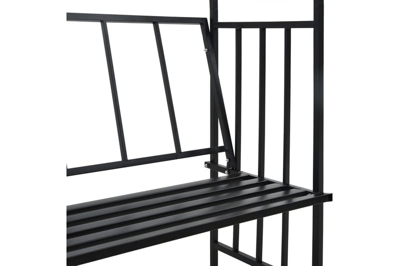 Rosenbåge med bänk svart 128x50x207 cm järn - Svart - Trädgård & spabad - Utemiljö - Trädgårdsdekoration - Trädgårdsfigurer & trädgårdsprydnad