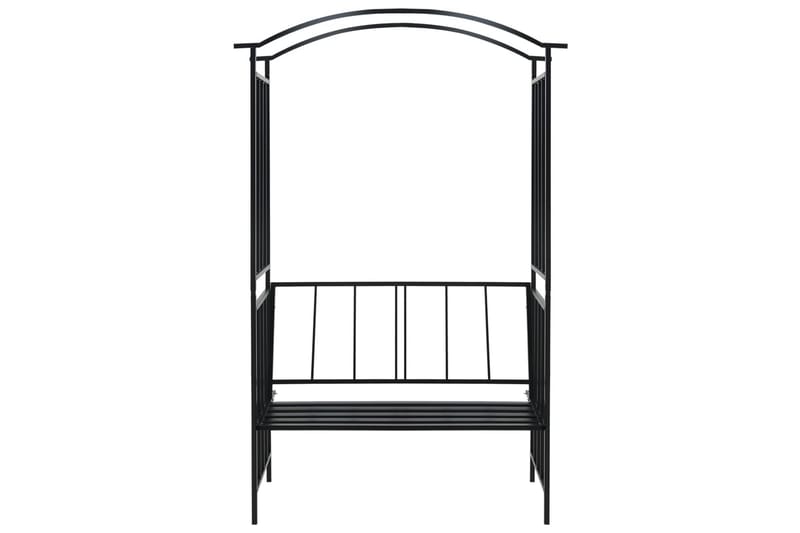 Rosenbåge med bänk svart 128x50x207 cm järn - Svart - Trädgård & spabad - Utemiljö - Trädgårdsdekoration - Trädgårdsfigurer & trädgårdsprydnad