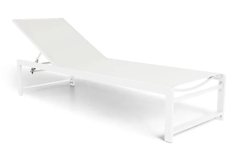 Sanna Solsäng Med Justerbart Ryggstöd - Vit - Utemöbler - Utestol & trädgårdsstol - Solsäng & Solvagnar