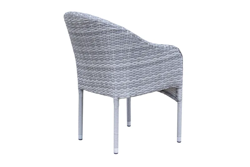 Thor loungestol utomhus i konstrotting med blå sittdyna - Grå - Utemöbler - Loungemöbler - Loungestol utomhus