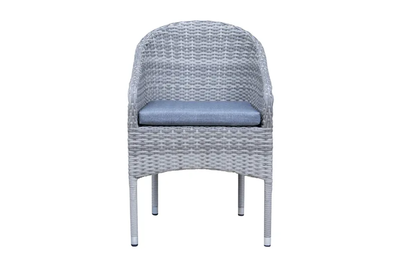 Thor loungestol utomhus i konstrotting med blå sittdyna - Grå - Utemöbler - Loungemöbler - Loungestol utomhus