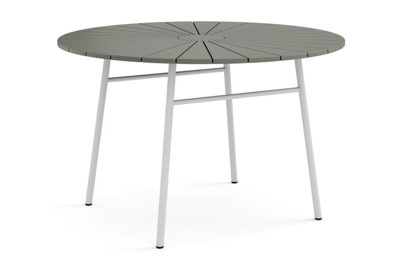 Tunis Matbord utomhus 120cm rund, Vit/Grå
