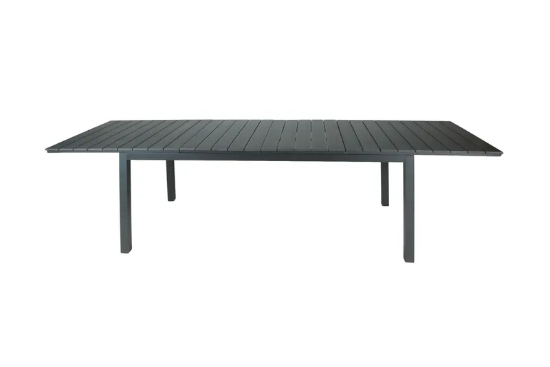 Tunis Rektangulärt Stort Förlängningsbart Matbord utomhus 205/305x90 cm i metall plast - Svart - Utemöbler - Utebord & trädgårdsbord - Matbord utomhus