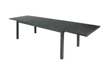 Tunis Rektangulärt Stort Förlängningsbart Matbord utomhus 205/305x90 cm i metall plast - Svart - Utemöbler - Utebord & trädgårdsbord - Matbord utomhus