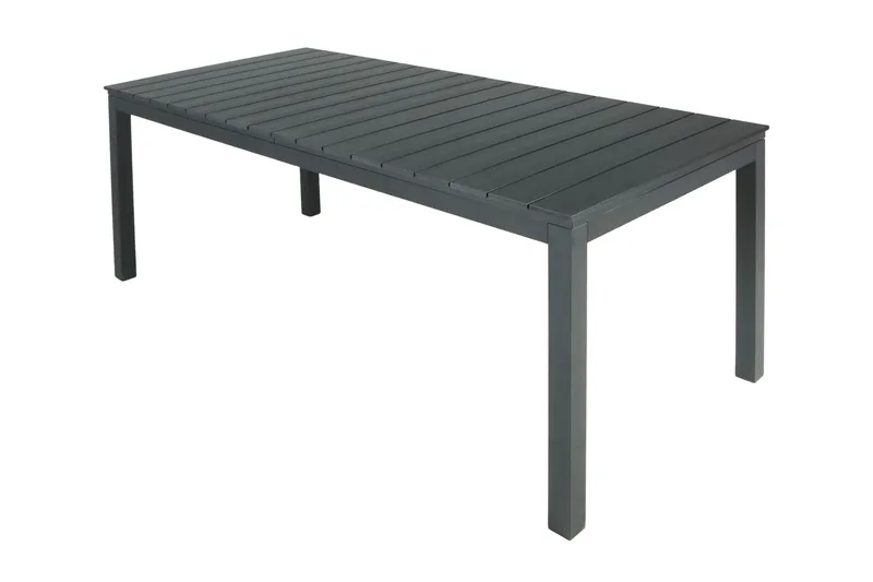 Tunis Rektangulärt Stort Förlängningsbart Matbord utomhus 205/305x90 cm i metall plast - Svart - Utemöbler - Utebord & trädgårdsbord - Matbord utomhus