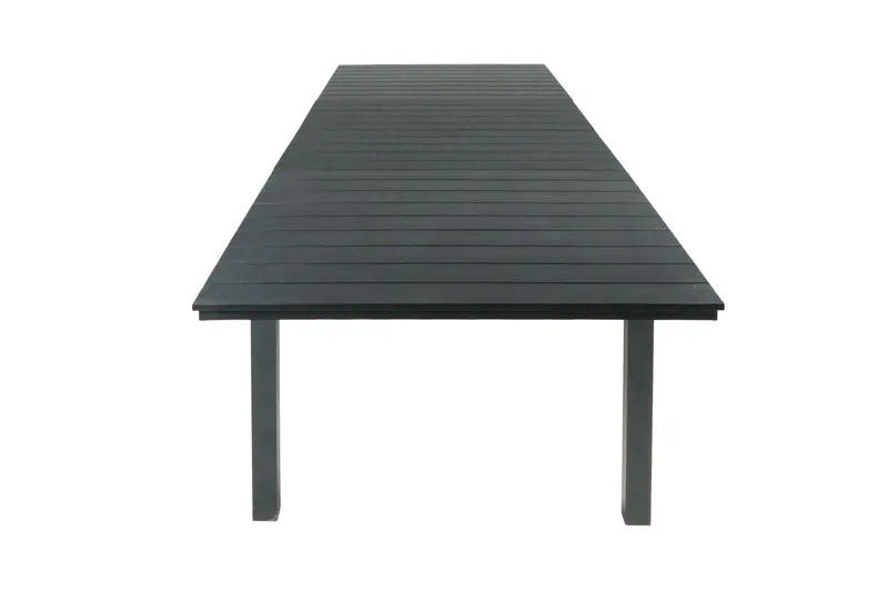Tunis Rektangulärt Stort Förlängningsbart Matbord utomhus 205/305x90 cm i metall plast - Svart - Utemöbler - Utebord & trädgårdsbord - Matbord utomhus
