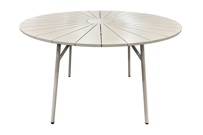 Tunis Runt Matbord utomhus 120 cm i aluminium metall - Beige - Utemöbler - Utebord & trädgårdsbord - Matbord utomhus