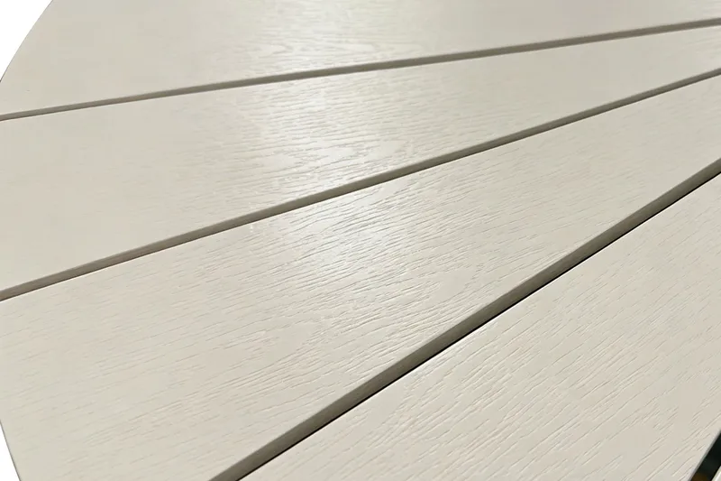 Tunis Runt Matbord utomhus 120 cm i aluminium metall - Beige - Utemöbler - Utebord & trädgårdsbord - Matbord utomhus