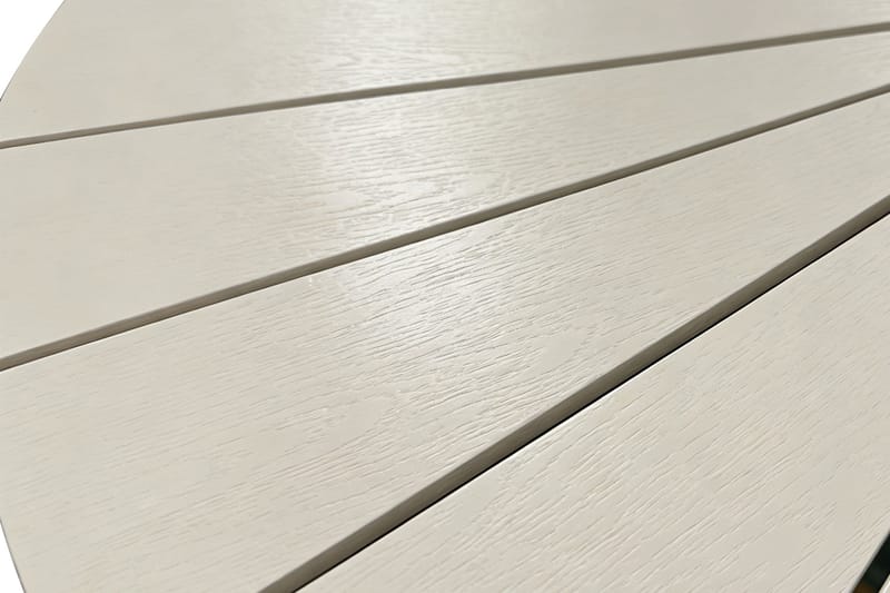 Tunis Runt Matbord utomhus 120 cm i aluminium metall - Beige - Utemöbler - Utebord & trädgårdsbord - Matbord utomhus
