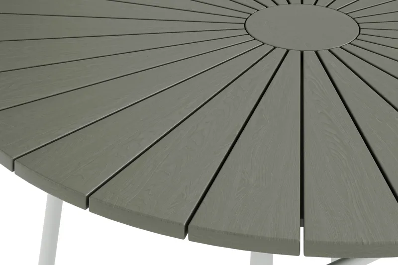 Tunis Runt Matbord utomhus 120 cm i aluminium metall - Grå/Vit - Utemöbler - Utebord & trädgårdsbord - Matbord utomhus