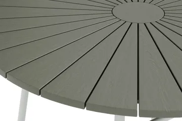 Tunis Runt Matbord utomhus 120 cm i aluminium metall - Grå/Vit - Utemöbler - Utebord & trädgårdsbord - Matbord utomhus
