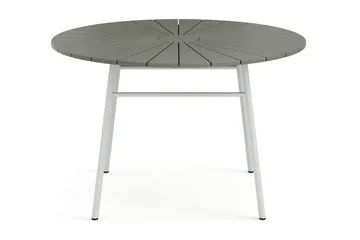 Tunis Runt Matbord utomhus 120 cm i aluminium metall - Grå/Vit - Utemöbler - Utebord & trädgårdsbord - Matbord utomhus