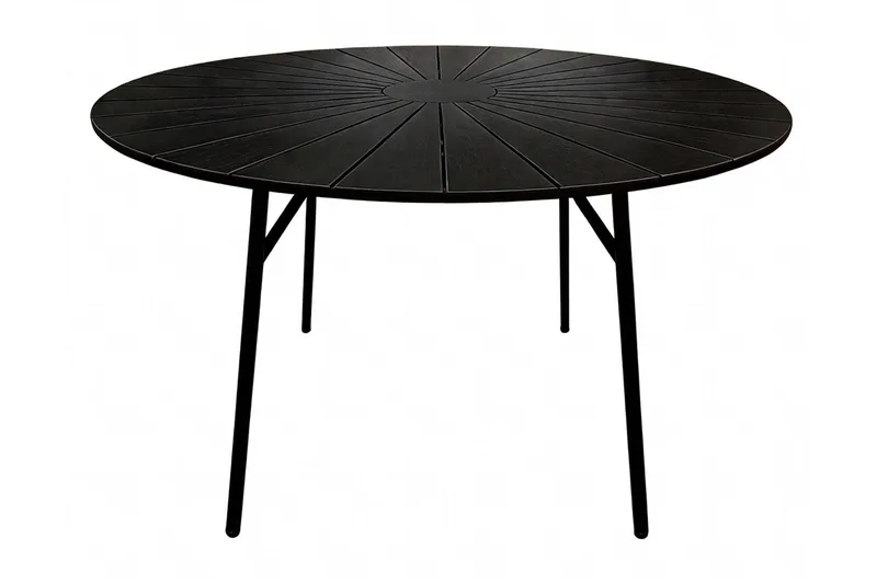 Tunis Runt Matbord utomhus 120 cm i aluminium metall - Svart - Utemöbler - Utebord & trädgårdsbord - Matbord utomhus