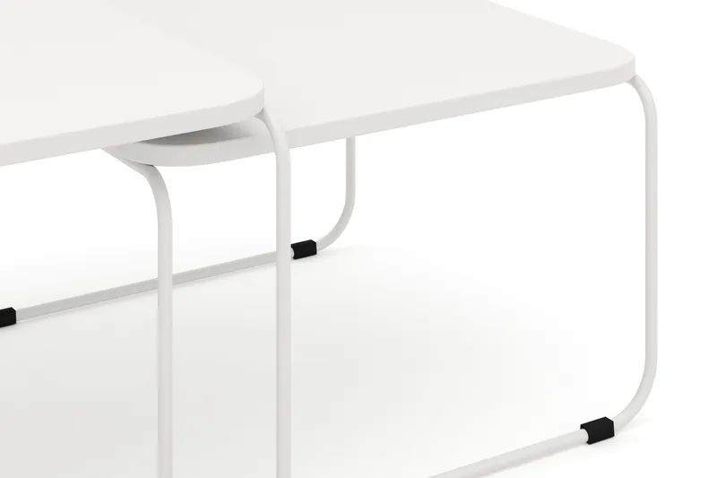 Usteryd Fyrkantigt satsbord utomhus 70x41x70 cm i stål / Metall - Beige - Utemöbler - Balkong - Balkongmöbler - Balkongbord