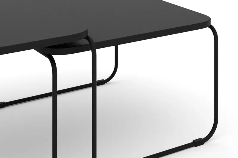 Usteryd Fyrkantigt satsbord utomhus 70x41x70 cm i stål / Metall - Svart - Utemöbler - Balkong - Balkongmöbler - Balkongbord