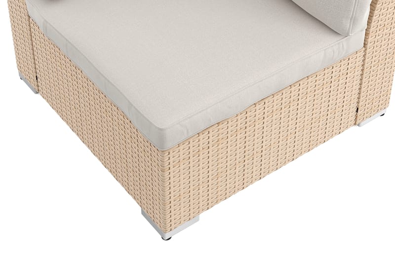 Wisconsin Hörnmodul utomhus i konstrotting med vattenavisande dyna - Beige - Utemöbler - Loungemöbler - Modulsoffa utomhus - Hörnmodul utesoffa