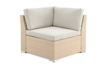 Wisconsin Hörnmodul utomhus i konstrotting med vattenavisande dyna - Beige - Utemöbler - Loungemöbler - Modulsoffa utomhus - Hörnmodul utesoffa