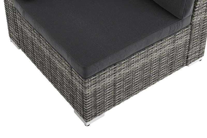 Wisconsin Hörnmodul utomhus i konstrotting med vattenavisande dyna - Grå - Utemöbler - Loungemöbler - Modulsoffa utomhus - Hörnmodul utesoffa