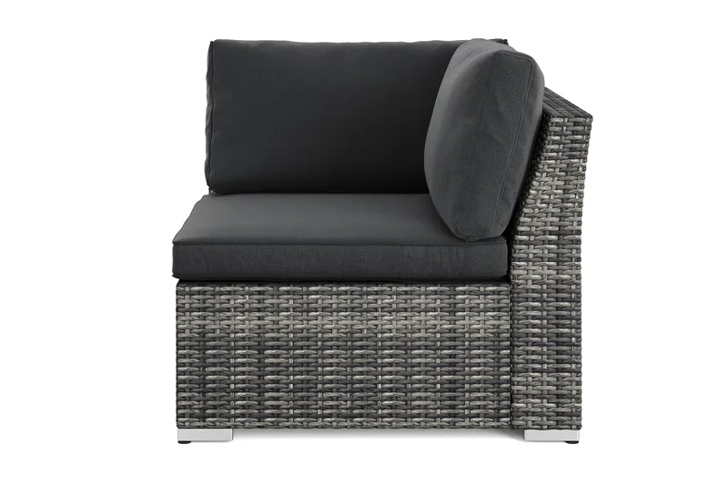 Wisconsin Hörnmodul utomhus i konstrotting med vattenavisande dyna - Grå - Utemöbler - Loungemöbler - Modulsoffa utomhus - Hörnmodul utesoffa