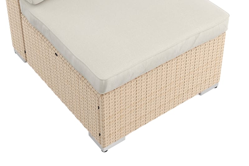 Wisconsin Mittmodul utomhus i konstrotting med vattenavisande dyna - Beige - Utemöbler - Loungemöbler - Modulsoffa utomhus - Mittmodul utesoffa