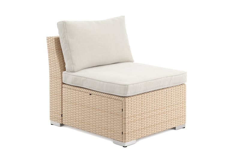Wisconsin Mittmodul utomhus i konstrotting med vattenavisande dyna - Beige - Utemöbler - Loungemöbler - Modulsoffa utomhus - Mittmodul utesoffa