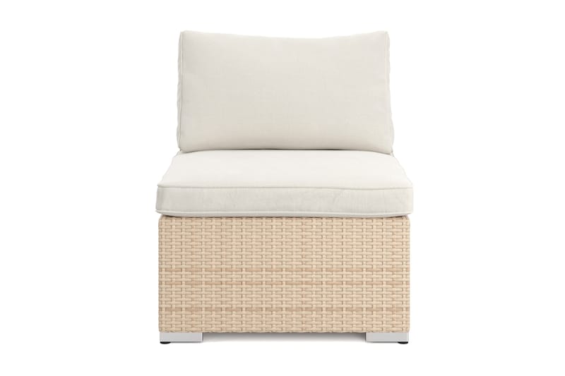 Wisconsin Mittmodul utomhus i konstrotting med vattenavisande dyna - Beige - Utemöbler - Loungemöbler - Modulsoffa utomhus - Mittmodul utesoffa