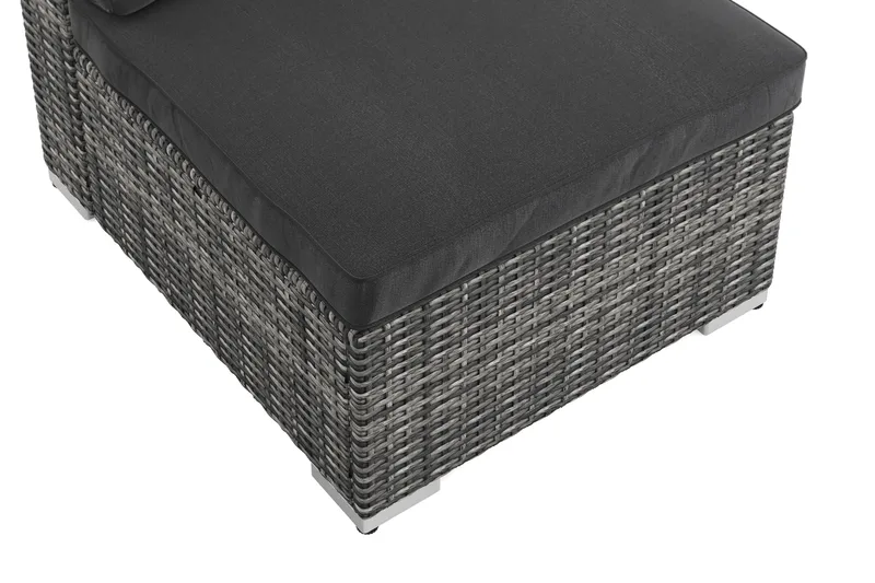 Wisconsin Mittmodul utomhus i konstrotting med vattenavisande dyna - Grå - Utemöbler - Loungemöbler - Modulsoffa utomhus - Mittmodul utesoffa