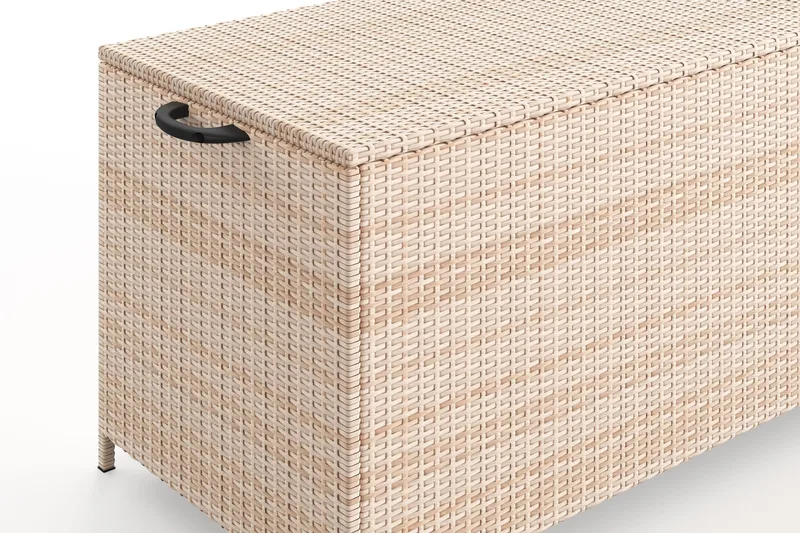Zahara Dynbox utomhus i konstrotting med handtag 140x60x60 cm - Beige - Utemöbler - Dynförvaring & möbelskydd - Dynboxar & dynlådor