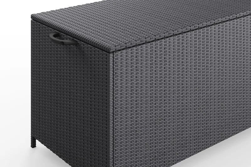 Zahara Dynbox utomhus i konstrotting med handtag 140x60x60 cm - Svart - Utemöbler - Dynförvaring & möbelskydd - Dynboxar & dynlådor