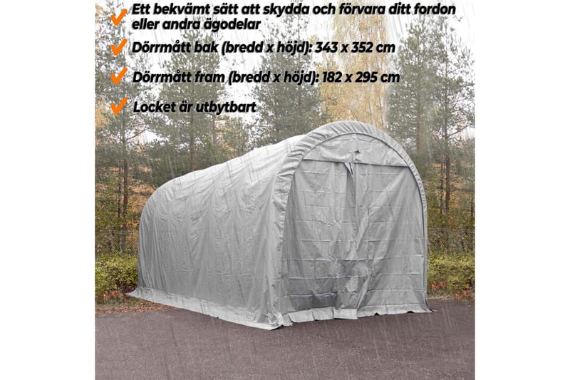 Fornorth Garagetält 4x8 m - Grå - Trädgård & spabad - Utemiljö - Förvaring utomhus - Trädgårdstält & förvaringstält