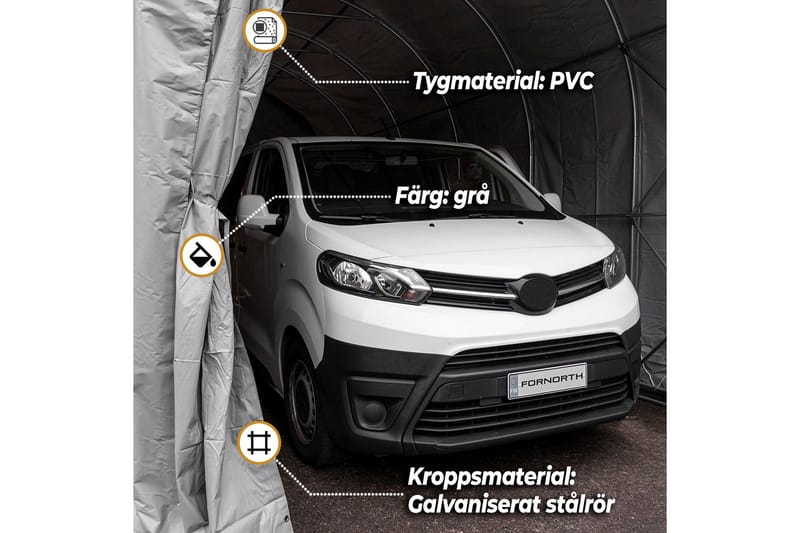 Fornorth Garagetält 4x8 m - Grå - Trädgård & spabad - Utemiljö - Förvaring utomhus - Trädgårdstält & förvaringstält