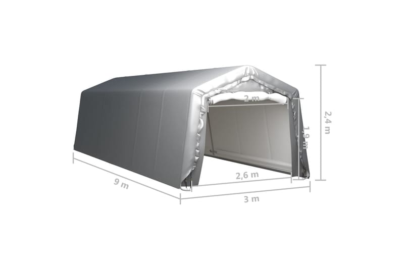 Förvaringstält 300x900 cm stål grå - Grå - Trädgård & spabad - Utemiljö - Förvaring utomhus - Trädgårdstält & förvaringstält