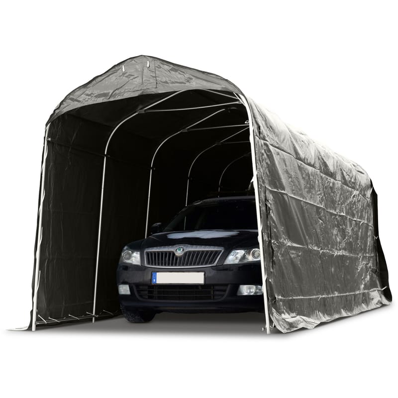 Garagetält 2,4x6m | 14,4m² - 500g/m² | PVC - Grå, undefined
