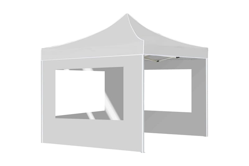 Hopfällbart partytält med väggar aluminium 3x3 m vit - Vit - Partytält - Trädgårdstält & förvaringstält