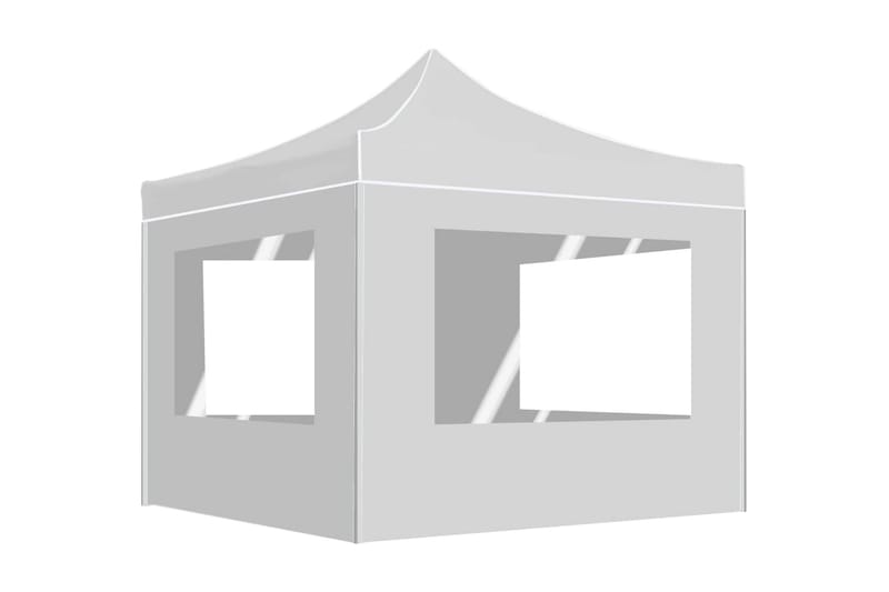 Hopfällbart partytält med väggar aluminium 3x3 m vit - Vit - Partytält - Trädgårdstält & förvaringstält