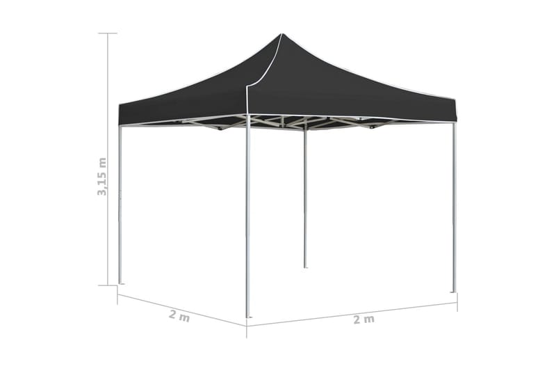 Hopfällbart partytält aluminium 2x2 m antracit - Antracit - Partytält - Trädgårdstält & förvaringstält