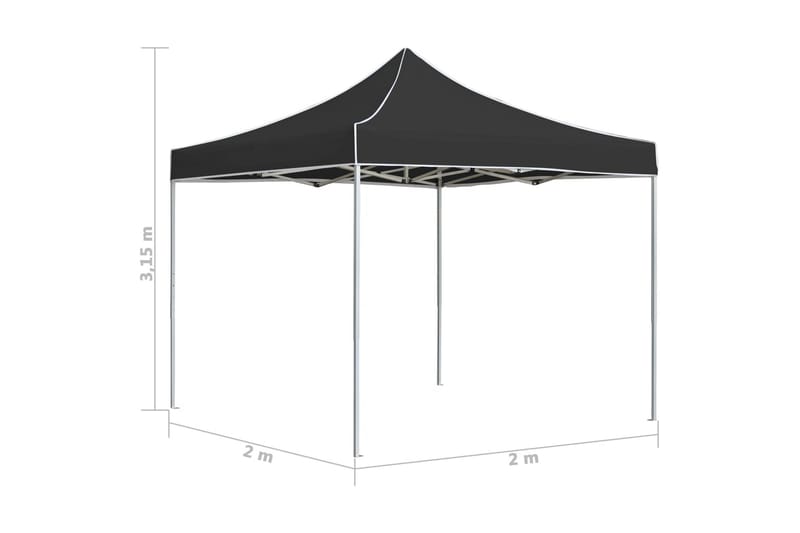 Hopfällbart partytält aluminium 2x2 m antracit - Antracit - Trädgård & spabad - Utemiljö - Förvaring utomhus - Trädgårdstält & förvaringstält - Partytält