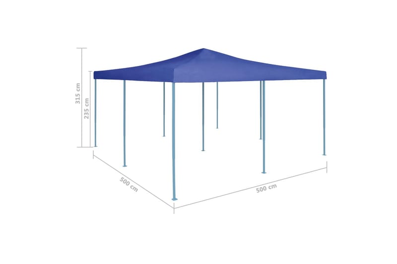 Hopfällbart partytält 5x5 m blå - Blå - Partytält - Trädgårdstält & förvaringstält