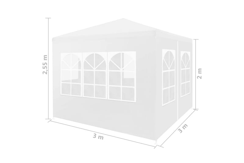 Partytält 3x3 m vit - Vit - Partytält - Trädgårdstält & förvaringstält