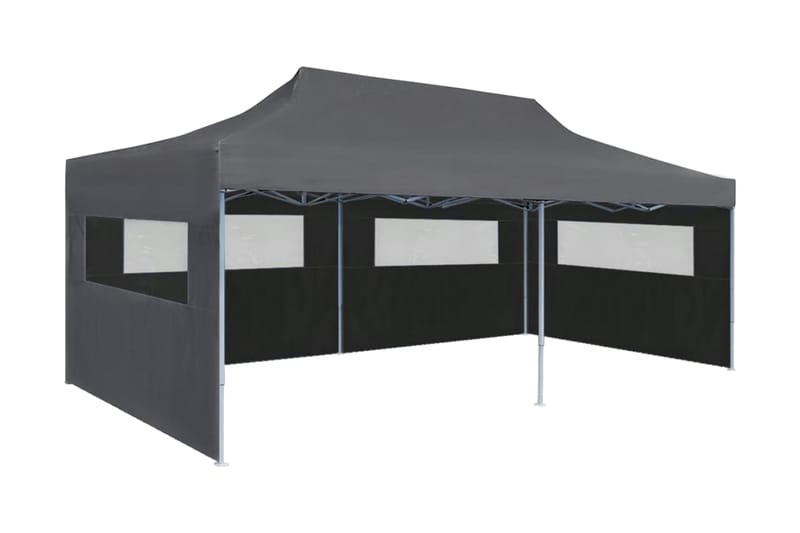 Pop-Up hopfällbart partytält med sidoväggar 3x6 m antracit - Grå - Trädgård & spabad - Utemiljö - Förvaring utomhus - Trädgårdstält & förvaringstält - Partytält
