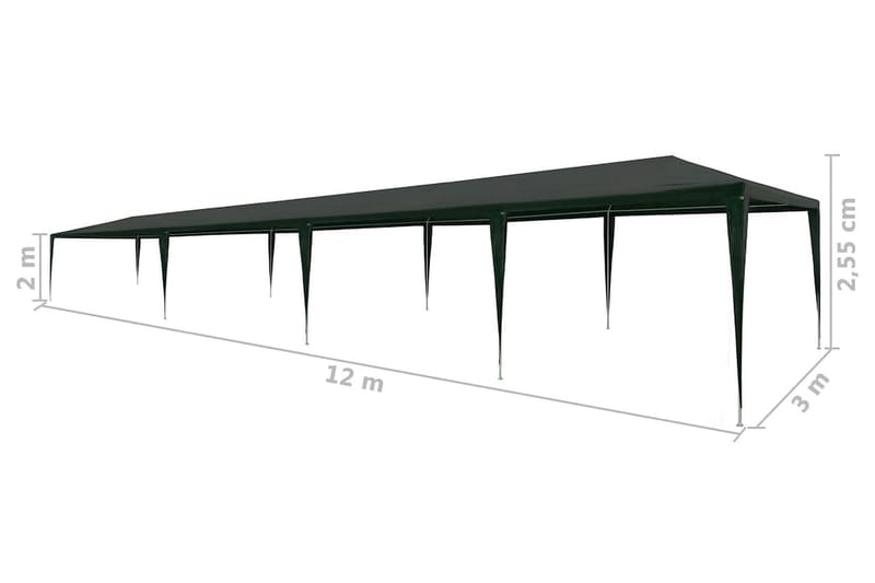 Partytält PE 3x12 m grön - Grön - Trädgård & spabad - Utemiljö - Förvaring utomhus - Trädgårdstält & förvaringstält - Partytält