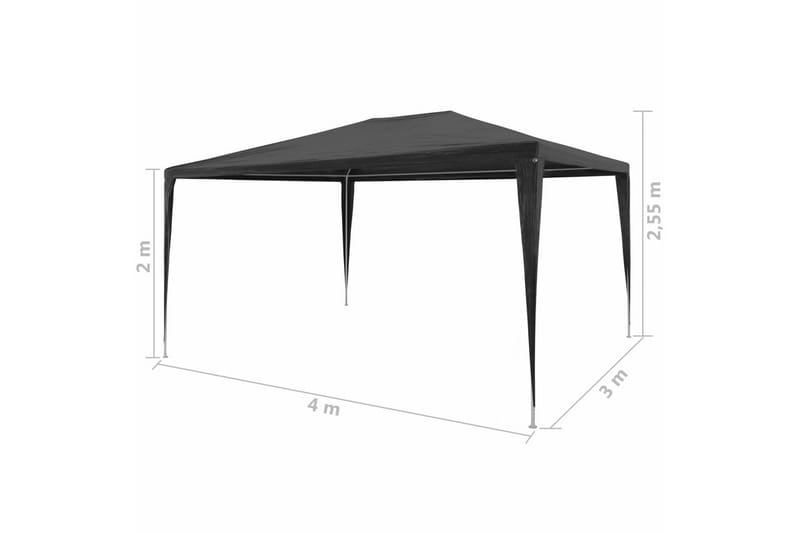 Partytält PE 3x4 m antracit - Grå - Partytält - Trädgårdstält & förvaringstält
