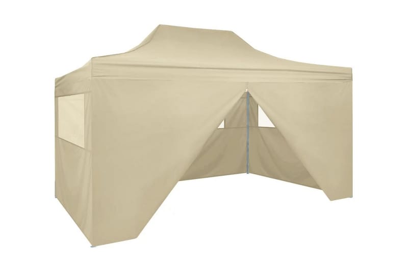 Pop-Up hopfällbart partytält med 4 sidoväggar 3x4,5 m vit - Vit - Trädgård & spabad - Utemiljö - Förvaring utomhus - Trädgårdstält & förvaringstält - Partytält